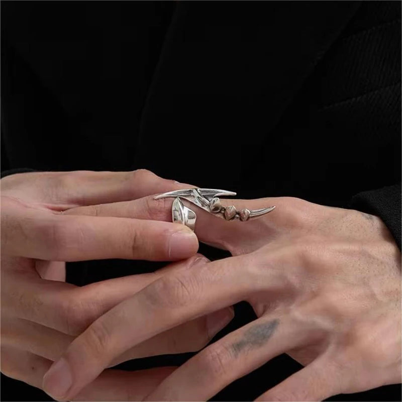 Cyberpunk Alien Irregular Ring Unisex Hip-hop Exaggerated Opening Rings Carnival Jewelry Accessories Xmas Gift