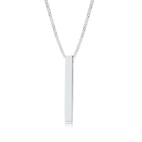 Vnox 3D Vertical Bar Necklaces for Men, Layering Stainless Steel Geometric Pendant, Layered Wheat Rope Cuban Chain, Boy Collar
