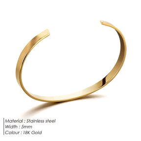 eManco Men's Light Luxury Premium Feeling Minimalist Skeleton Bracelet Stainless Steel Minimalist Unisize Cuff Factory Outlet