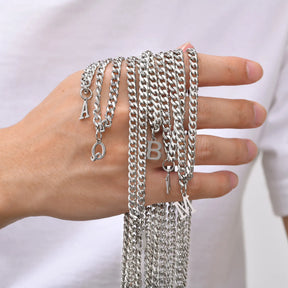 Vnox Simple A-Z Letter Necklace for Men Women, Waterproof Stainless Steel Cuban Chain Necklace, Jewelry Gift for Him