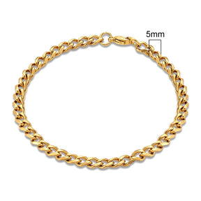 MKENDN 3-11mm Locomotive Men Punk Rock Stainless Steel Curb Cuban Link Chain Silver Color Bracelet For Women Biker Jewelry