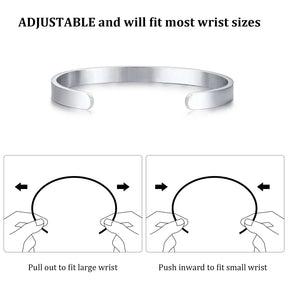 Trendy 4mm Cuff Bracelet for Men,2pcs/set Waterproof Chain LInk Adjustable Writband,Causal Jewelry Gift for Husband Dad BBF
