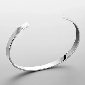 eManco Men's Light Luxury Premium Feeling Minimalist Skeleton Bracelet Stainless Steel Minimalist Unisize Cuff Factory Outlet