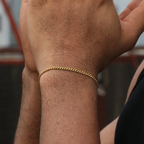 3mm Stainless Steel Cuban Chain Bracelet Men's Street Hip Hop Jewelry Accessories Adjustable Open Bracelet